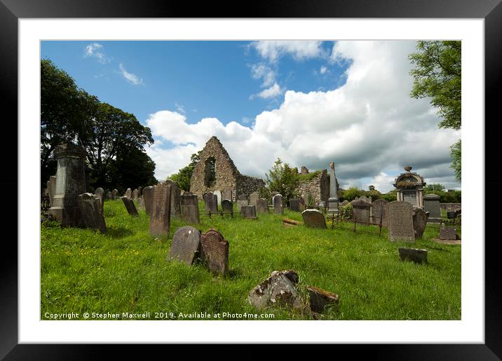 Templecorran Old Graveyard Framed Mounted Print by Stephen Maxwell