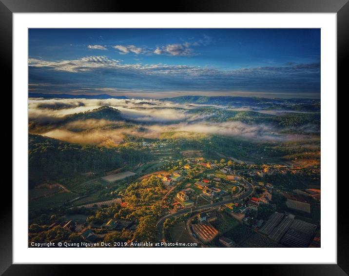 Foggy Village in Dalat, Vietnam Framed Mounted Print by Quang Nguyen Duc