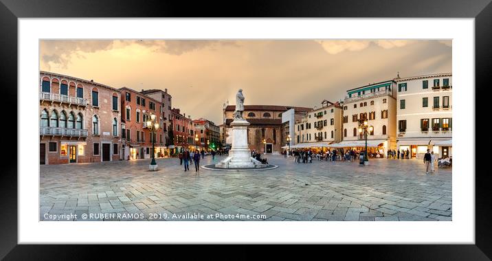 The St. Stephen square in Venice. Framed Mounted Print by RUBEN RAMOS