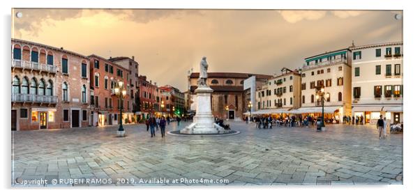 The St. Stephen square in Venice. Acrylic by RUBEN RAMOS