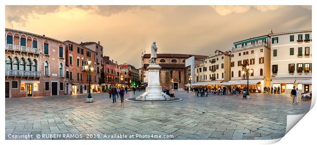 The St. Stephen square in Venice. Print by RUBEN RAMOS