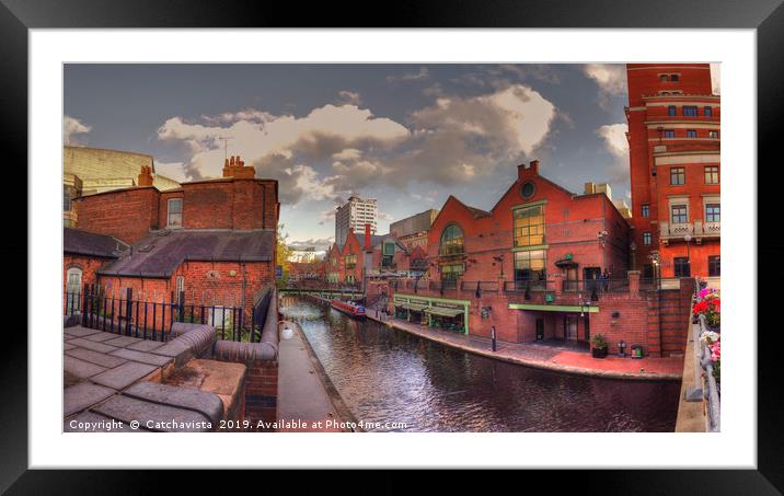 The Old and the New: Birmingham`s Canal Network Framed Mounted Print by Catchavista 