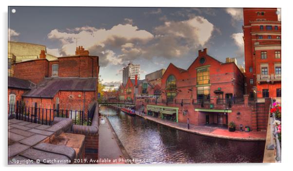 The Old and the New: Birmingham`s Canal Network Acrylic by Catchavista 