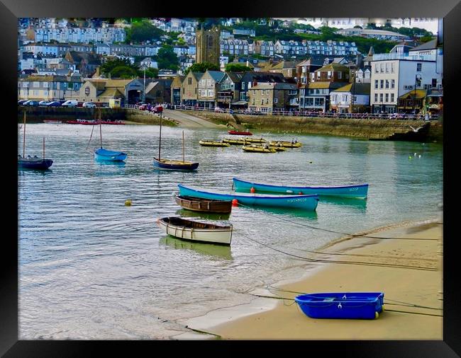 Majestic Tides in St Ives Framed Print by Beryl Curran