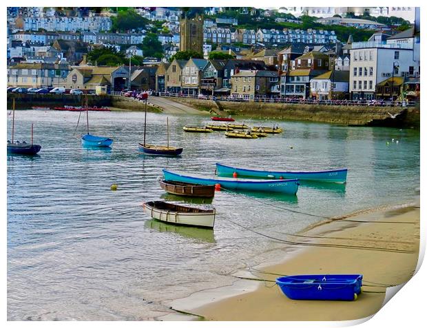 Majestic Tides in St Ives Print by Beryl Curran