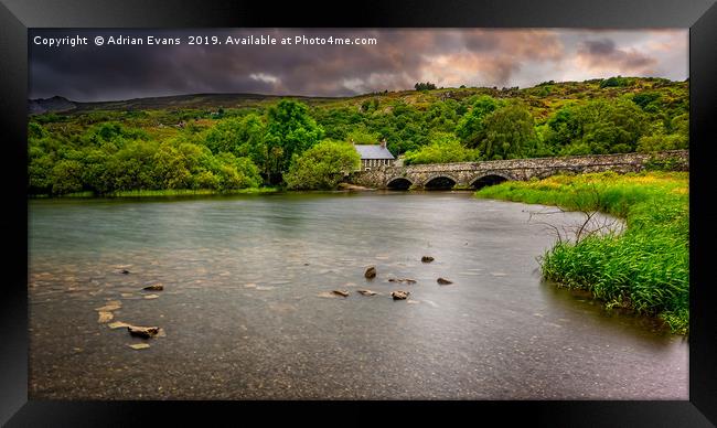 Stone Bridge Llanberis Wales Framed Print by Adrian Evans