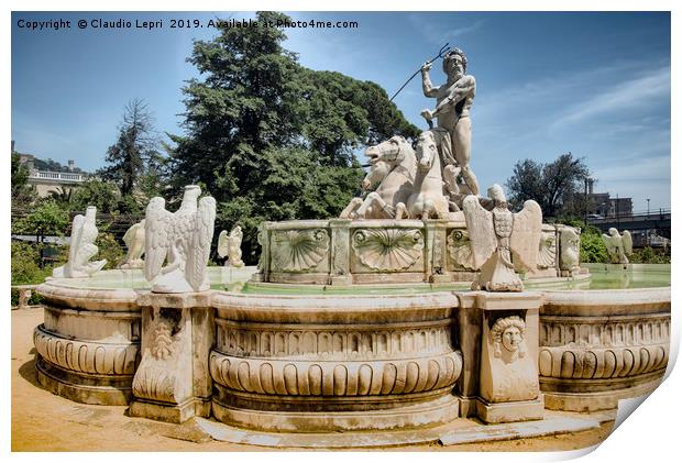 The Fountain of Neptune - Close-up Print by Claudio Lepri