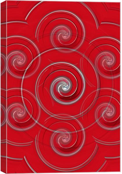 Red & Silver Swirl Canvas Print by kelly Draper