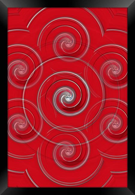 Red & Silver Swirl Framed Print by kelly Draper