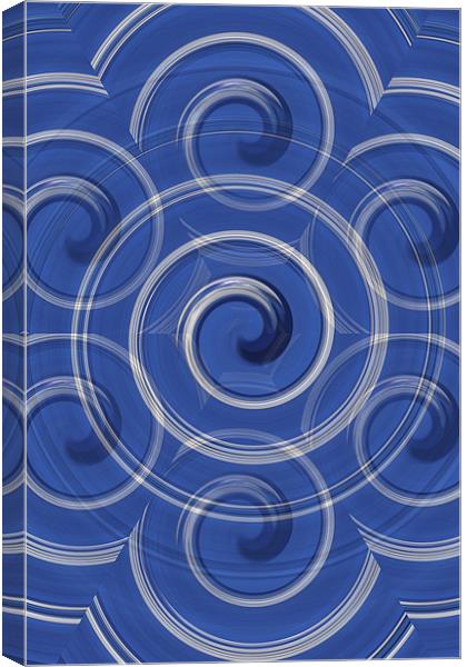 Blue & silver swirl Canvas Print by kelly Draper