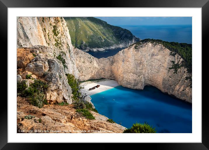 The Haunting Beauty of Zakynthos Shipwreck Cove Framed Mounted Print by AMANDA AINSLEY