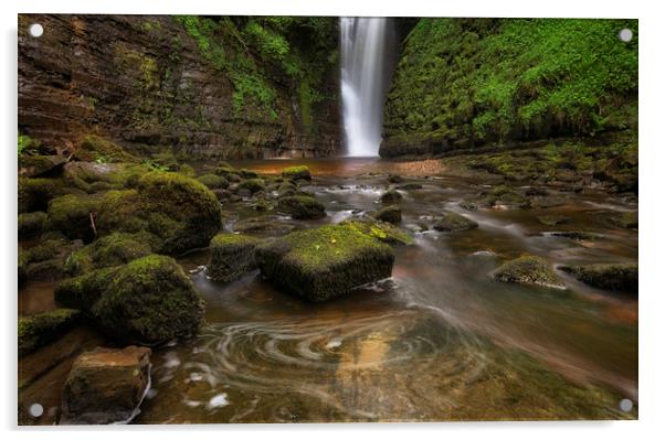 Sgwd Einion Gam waterfall Acrylic by Leighton Collins