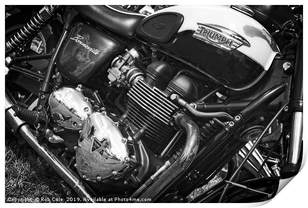 Classic Triumph Bonneville Motorcycle Print by Rob Cole