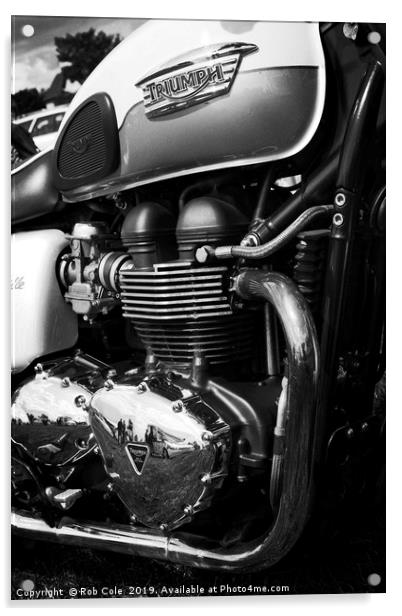 Triumph Bonneville Motorcycle Engine Acrylic by Rob Cole