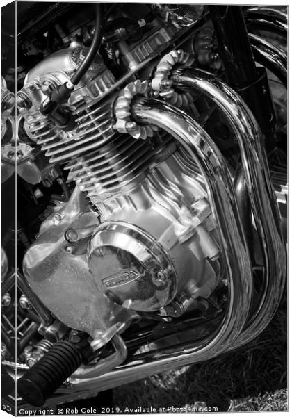 Honda 350 Four Motorcycle Engine Canvas Print by Rob Cole