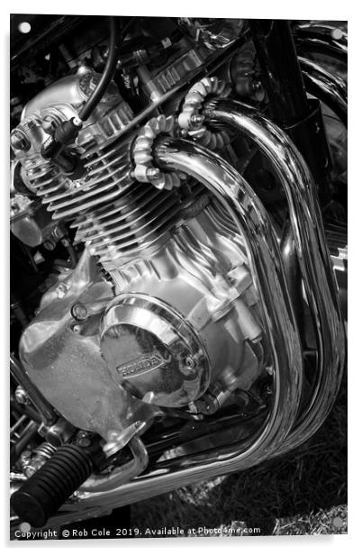 Honda 350 Four Motorcycle Engine Acrylic by Rob Cole