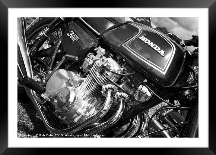 Honda 350 Four Classic Motorcycle Framed Mounted Print by Rob Cole
