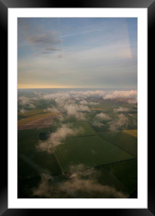Fields Clouds and Sky Aerial Framed Mounted Print by Ben Gordon