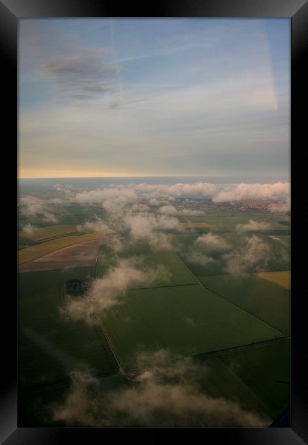 Fields Clouds and Sky Aerial Framed Print by Ben Gordon