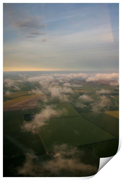 Fields Clouds and Sky Aerial Print by Ben Gordon