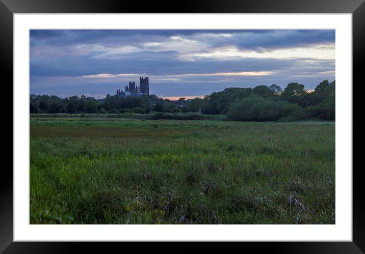 Ely Cathedral at Dusk Framed Mounted Print by Kelly Bailey