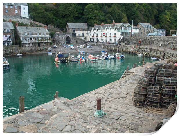 The timeless Clovelly quayside in North Devon Print by Tony Twyman