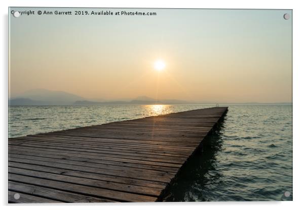 Sunrise on Lake Garda Acrylic by Ann Garrett