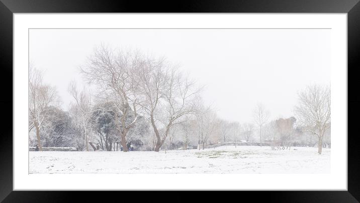 Weymouth Dorset Covered in Snow Framed Mounted Print by Paul Brewer