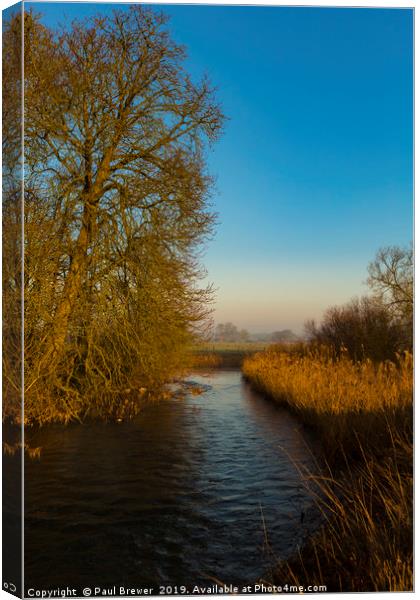 River Stour in Winter Canvas Print by Paul Brewer