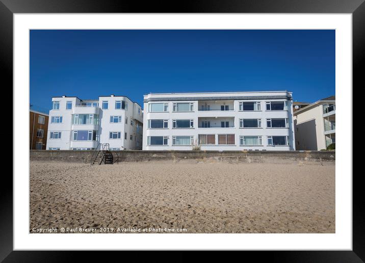 Sandbanks in early Spring Framed Mounted Print by Paul Brewer