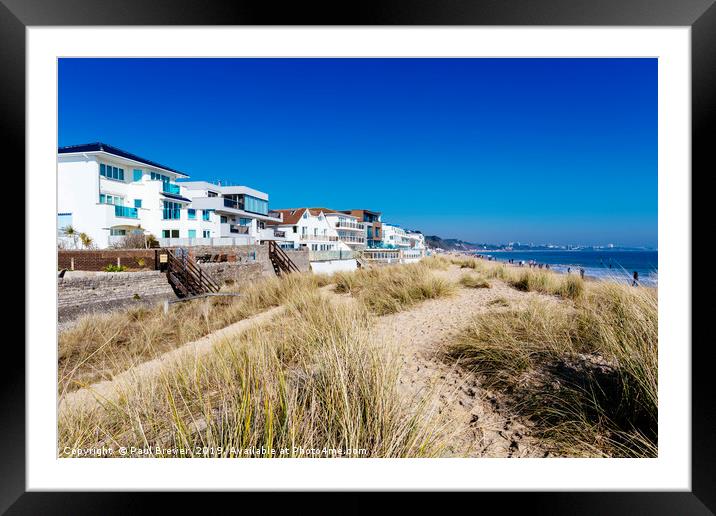 Sandbanks in early Spring Framed Mounted Print by Paul Brewer