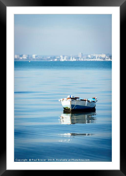 Boat in Poole Harbour Framed Mounted Print by Paul Brewer