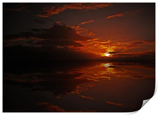 Sunset over water Print by Richie Fairlamb