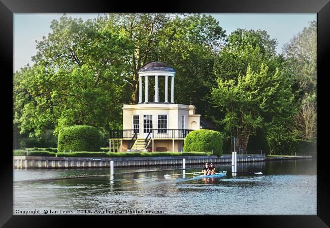 Racing Past Temple Island Framed Print by Ian Lewis