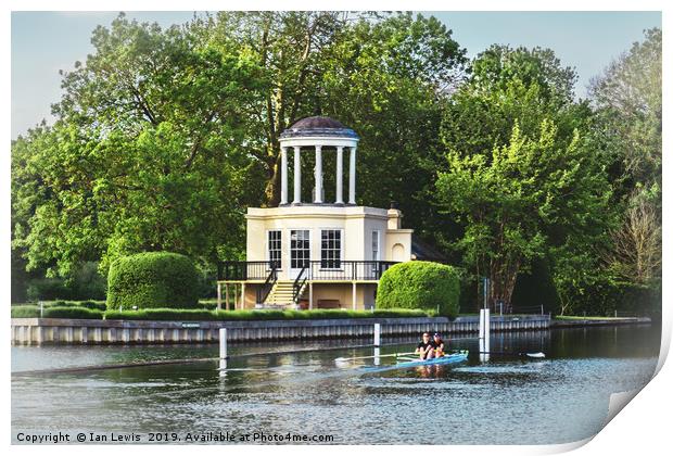 Racing Past Temple Island Print by Ian Lewis