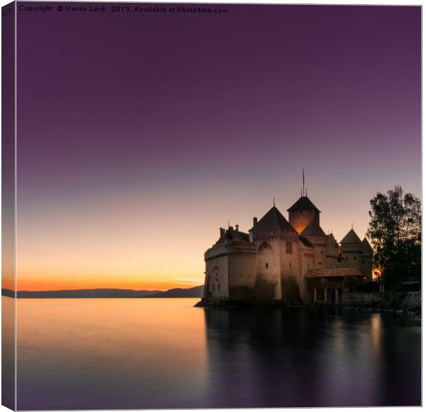 Sunset At Chillon Canvas Print by DiFigiano Photography