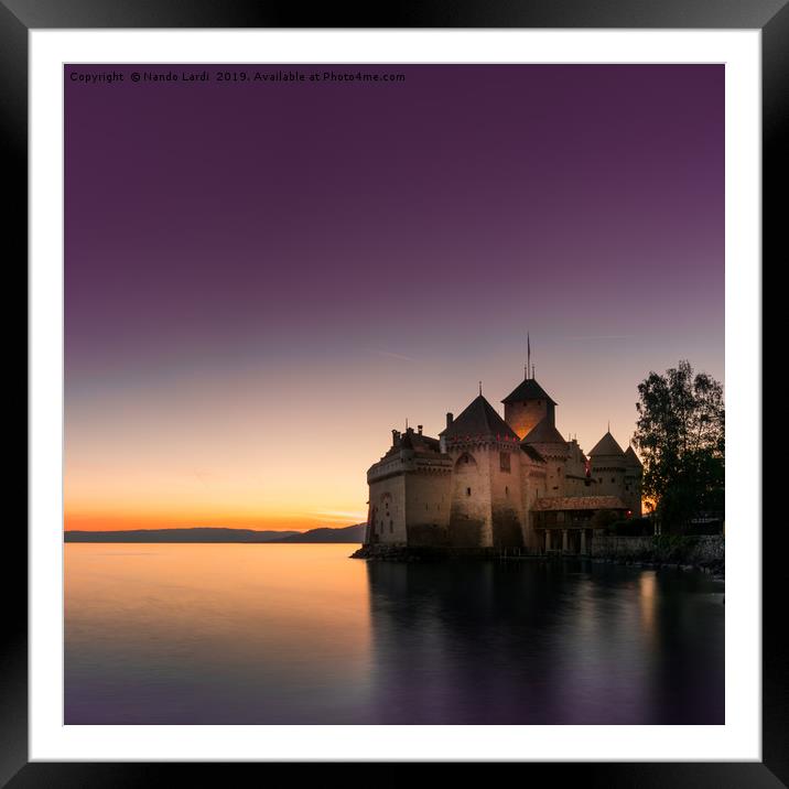 Sunset At Chillon Framed Mounted Print by DiFigiano Photography