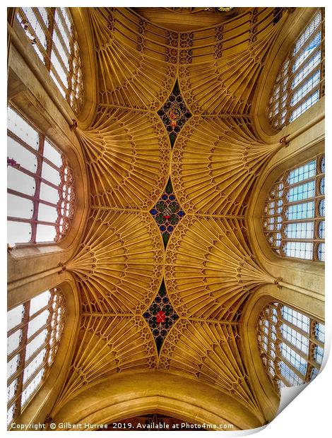 Bath Abbey's Gothic Architectural Grandeur Print by Gilbert Hurree