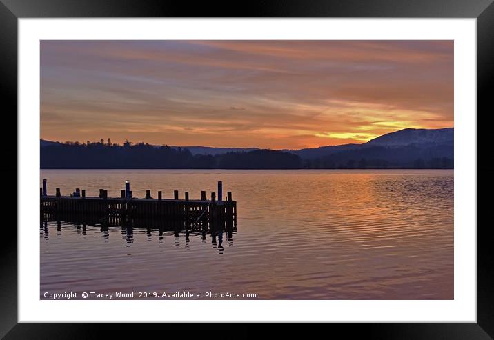            Sunset on Lake Windermere               Framed Mounted Print by Tracey Wood