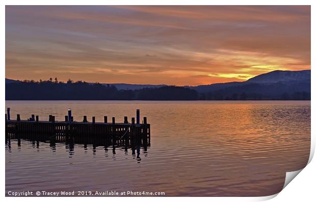            Sunset on Lake Windermere               Print by Tracey Wood