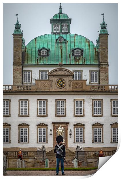 Fredensborg Palace with Armed Guard Print by Antony McAulay