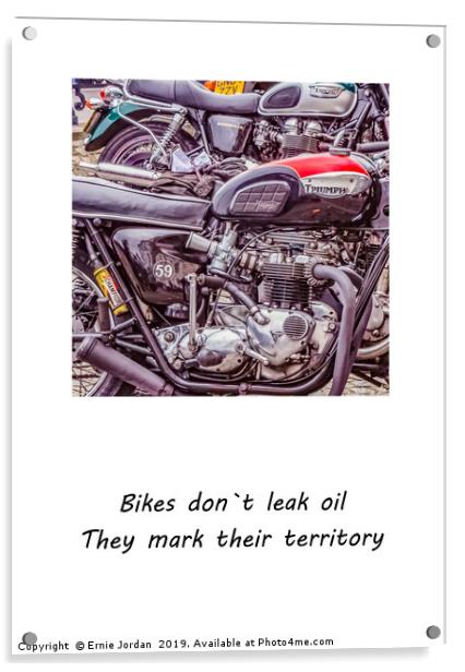 Biker quote 1 Acrylic by Ernie Jordan