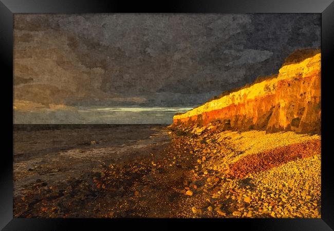 Hunstanton Cliffs at sunset  Framed Print by Andrew Michael
