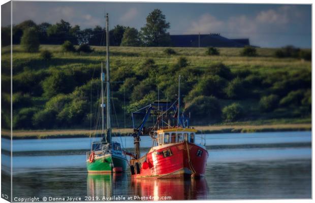 Boats on the Swale Estuary Canvas Print by Donna Joyce
