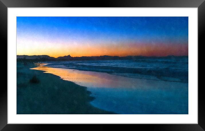Belongil Beach just after sunset Framed Mounted Print by Andrew Michael