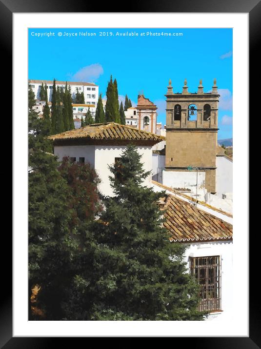 A typical Spanish Village in Malaga Framed Mounted Print by Joyce Nelson