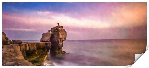 Pulpit rock at Portland Bill Print by Andrew Michael