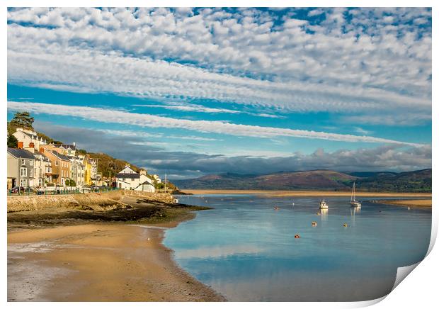 Aberdovey at Low Tide. Print by Colin Allen