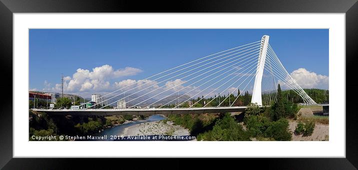 Millenium Bridge Podgorica                         Framed Mounted Print by Stephen Maxwell