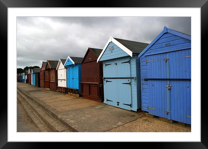 Highcliffe huts 4 Framed Mounted Print by Chris Day